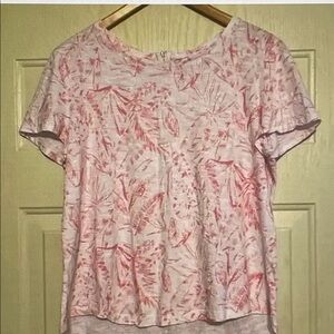 Chico's Pink Short Sleeve Floral Print Top